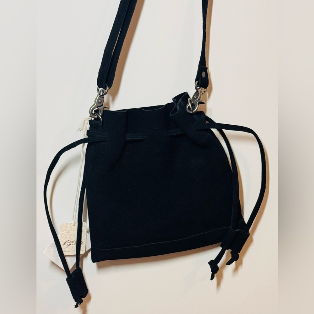 Elegant Black Suede Shoulder Bag